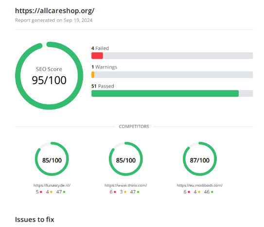 SEO Score Result